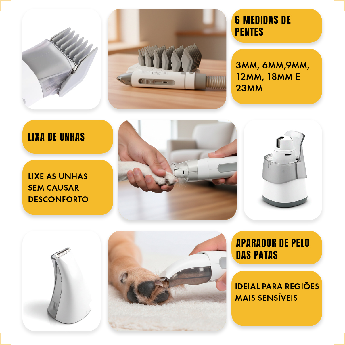 Máquina de Tosa Pet Portátil Sistema De Aspiração  - 220V — foto 7