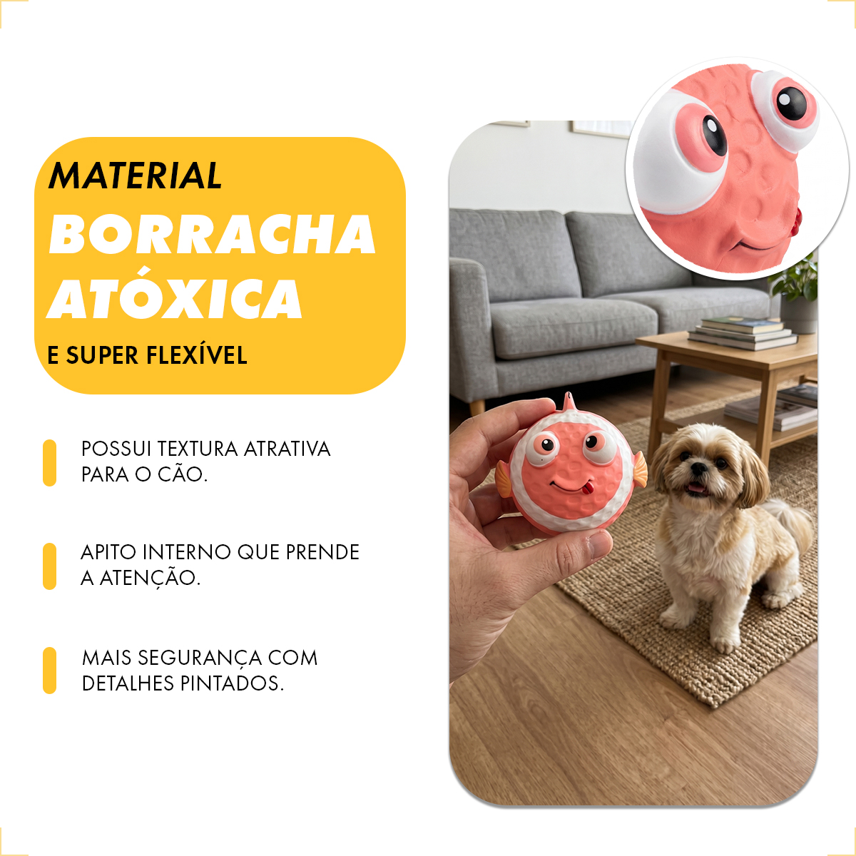 Brinquedo Látex Bola Animais Pet Cães AFP - PEIXE-PALHAÇO — foto 6
