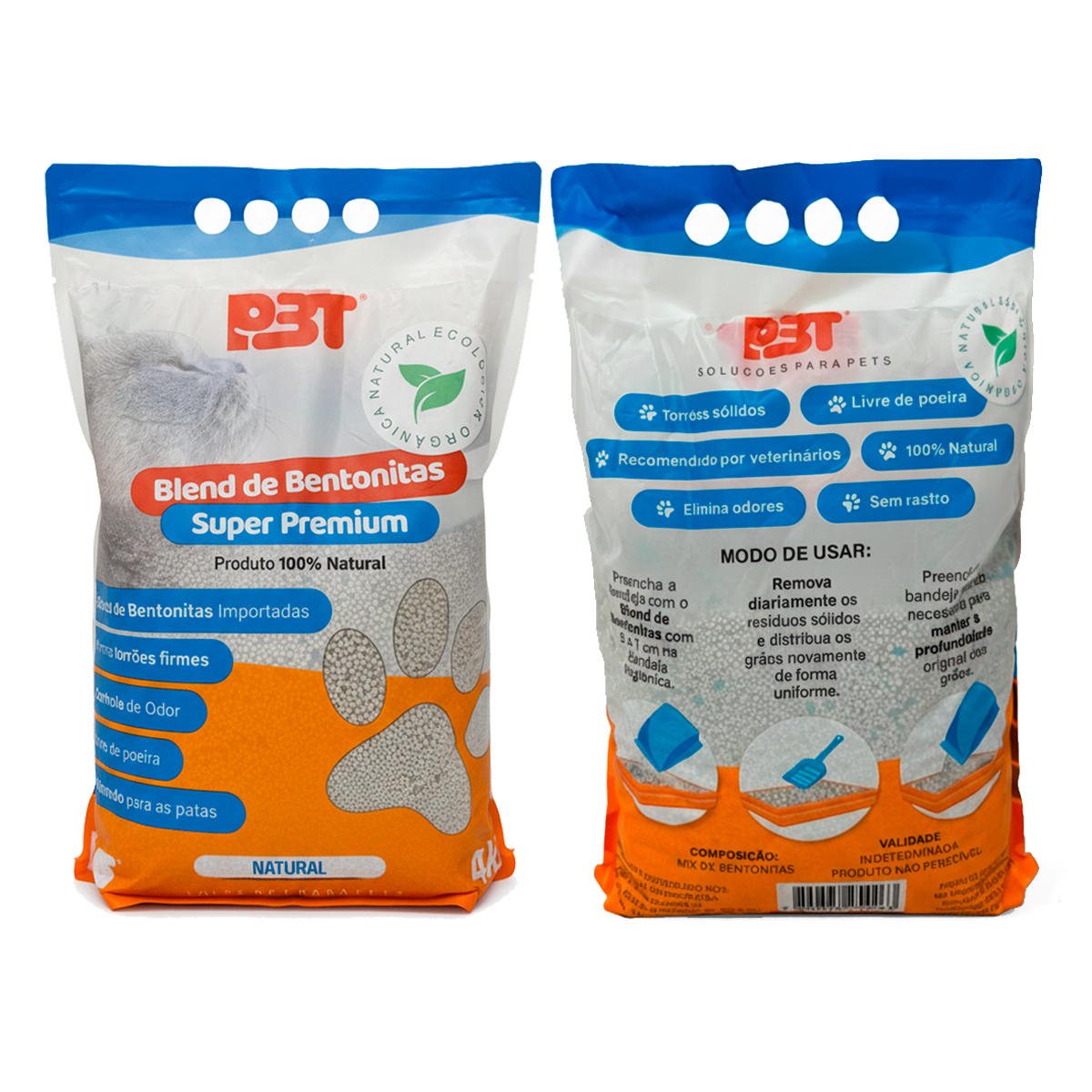Bentonita Areia Sanitária Gatos 4kg Biodegradável P3T NATURAL — foto 2