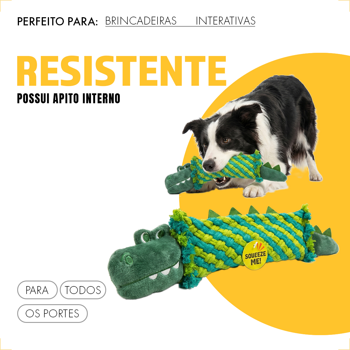 Brinquedo De Corda Mordedor Para Cães FOFOS - Crocodilo — foto 7