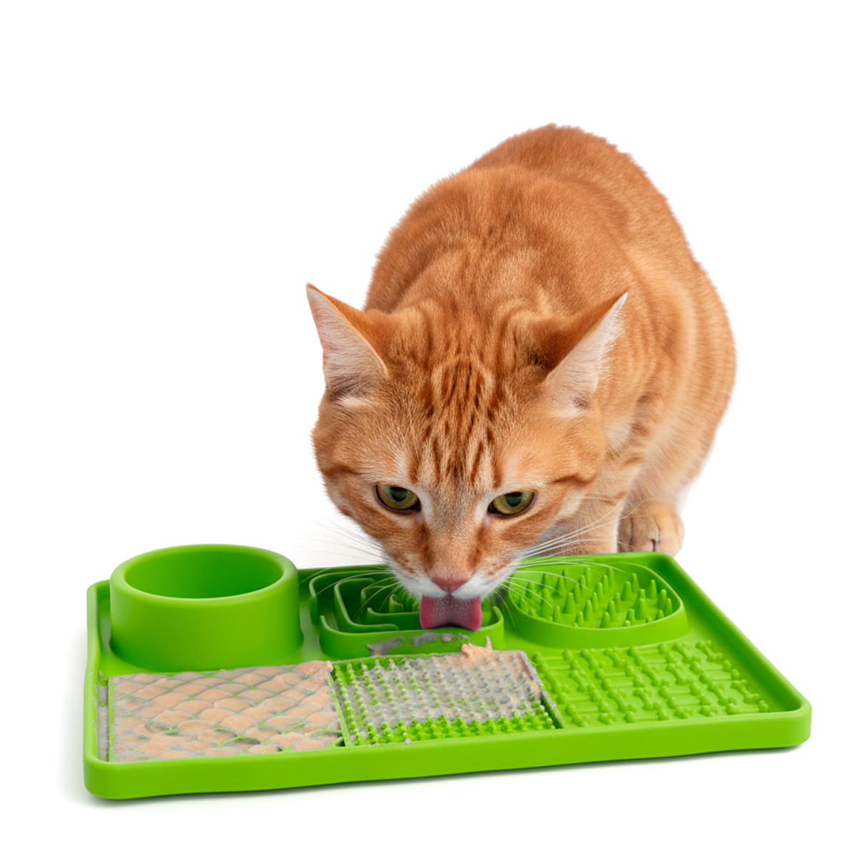 Tapete De Alimentação Lenta Cães E Gatos Com Ventosa Animaux - Verde — foto 6
