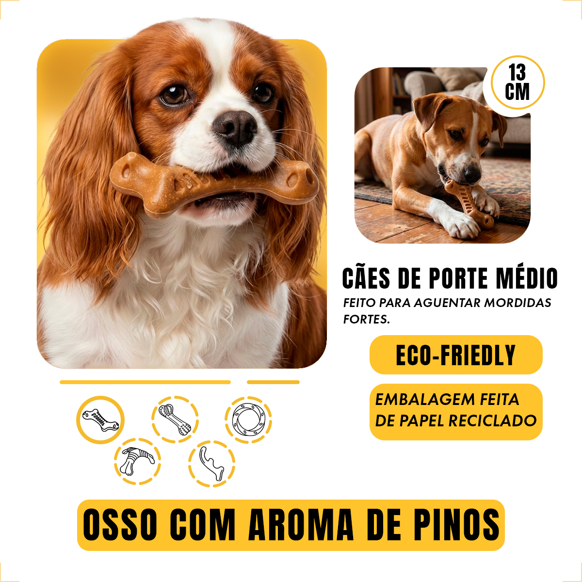 Osso Pet Cães Médios e Grandes Bambu FOFOS - Osso Lados — foto 5