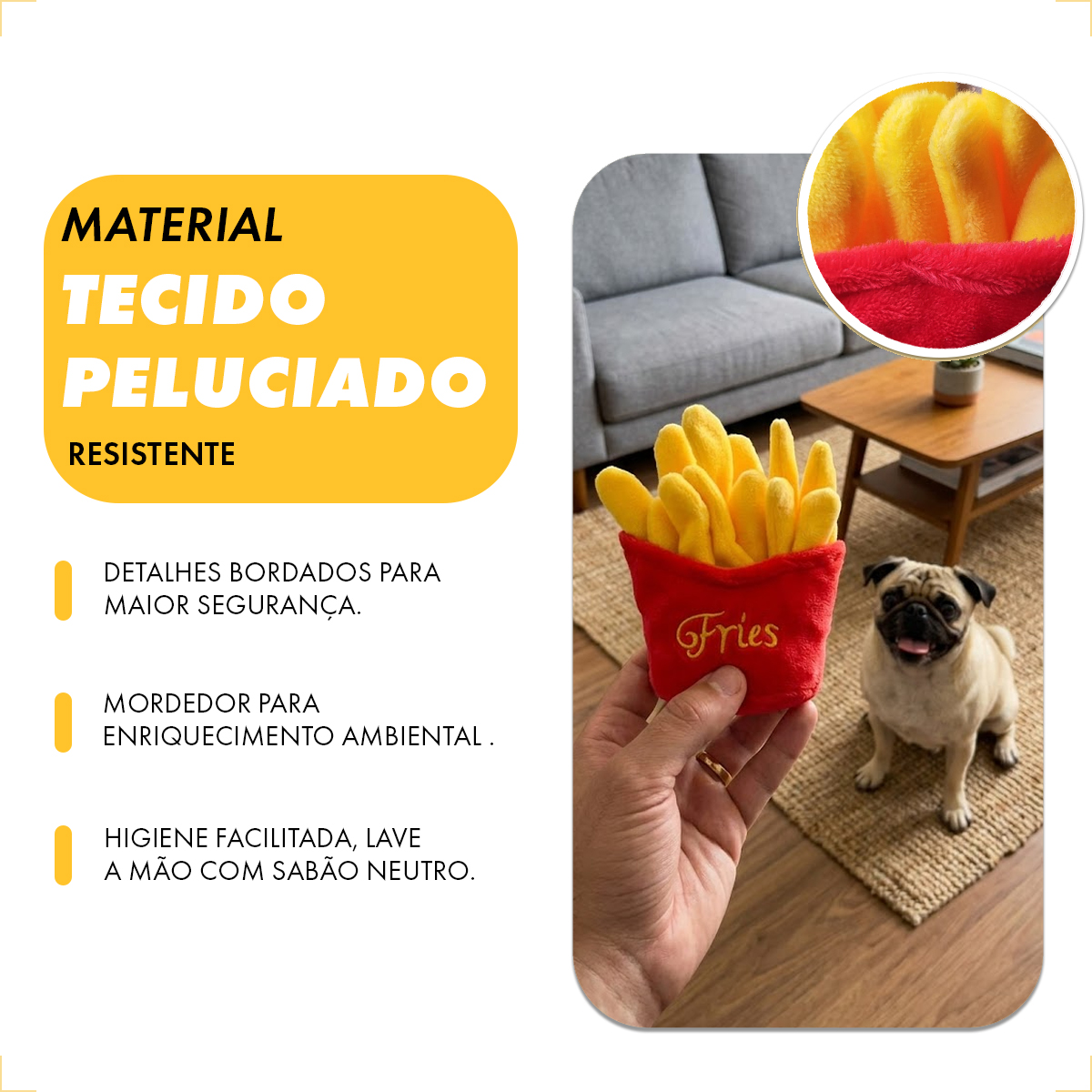 Brinquedo Pelúcia Fast Food Batata Frita — foto 5