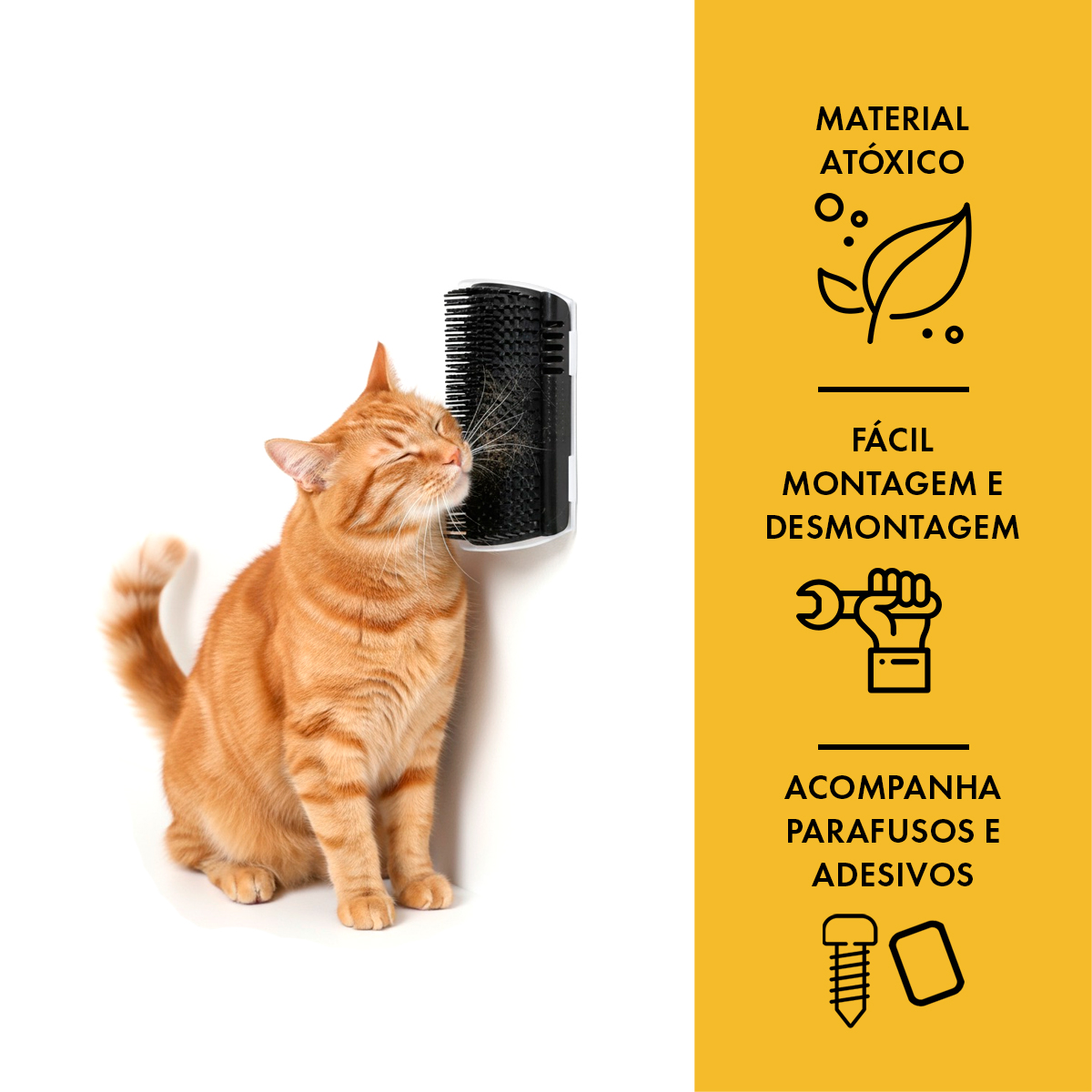Escova Coçadinha Masssageador Para Gatos - Preto — foto 5