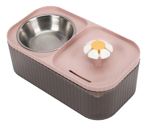 Bebedouro Elevado Gato Fonte Agua Automática 3 Litros Inox  - Rosa