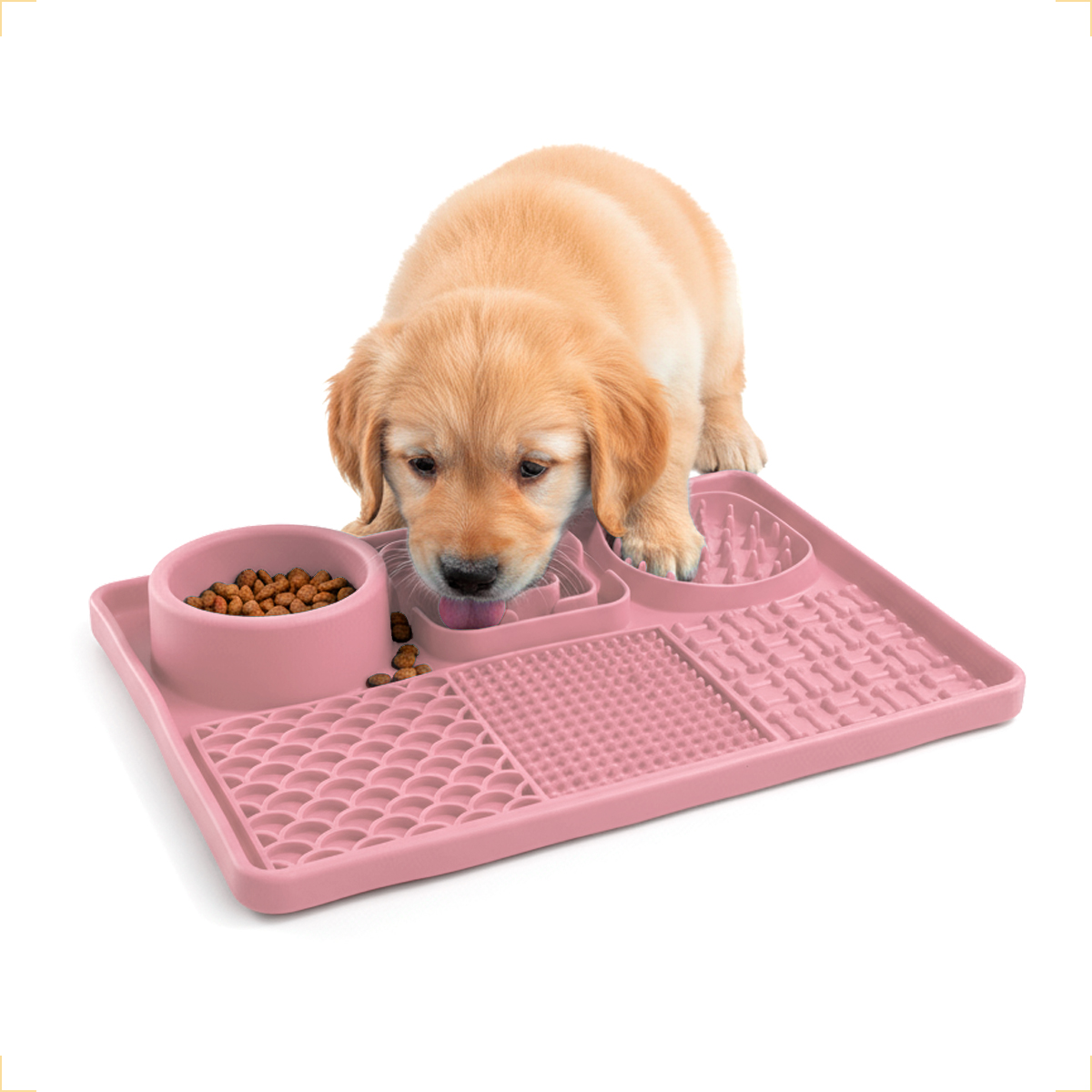 Tapete De Alimentação Lenta Cães E Gatos Com Ventosa Animaux - Rosa — foto 2