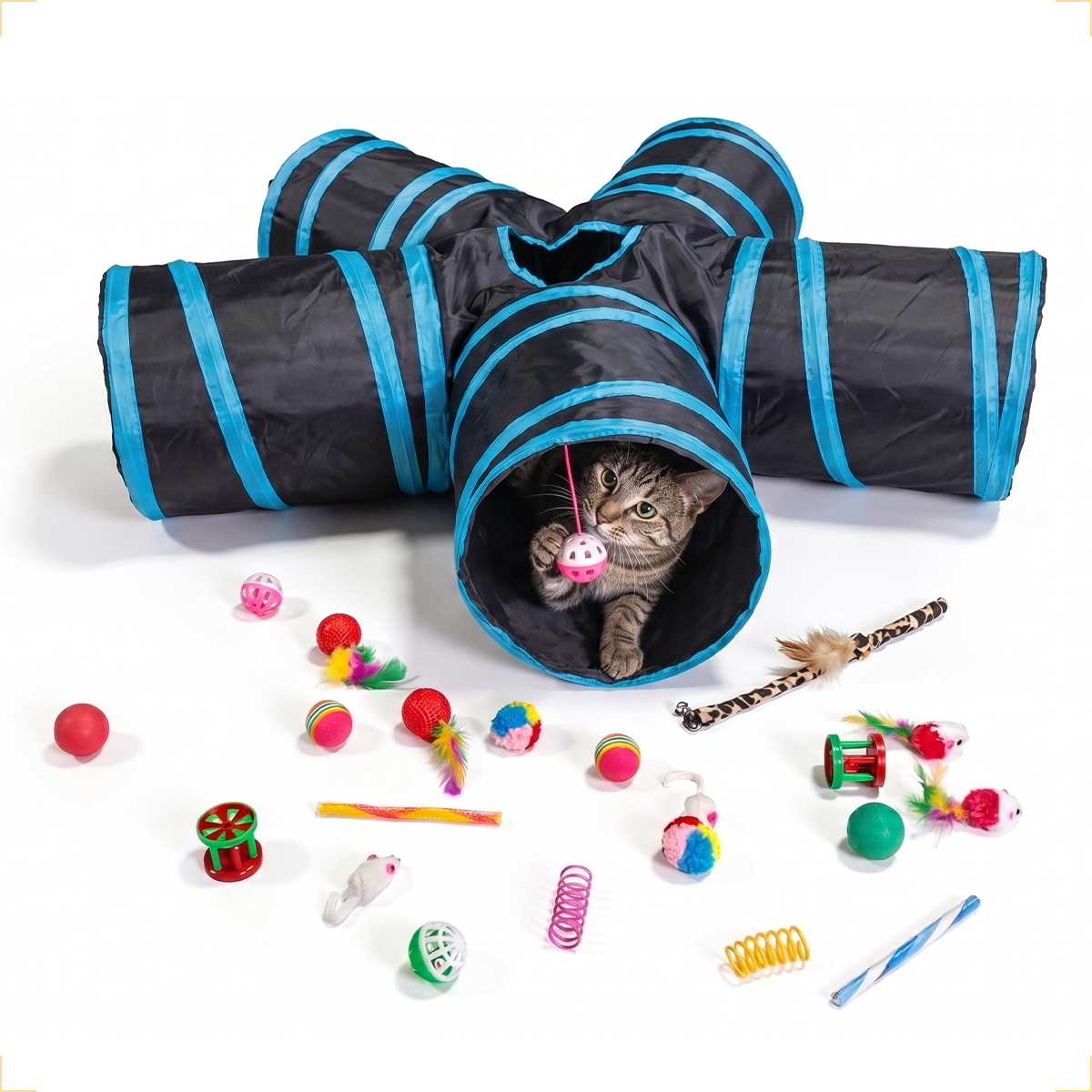 Kit Túnel de Gato 5 Saídas + 22 Brinquedos - Túnel 5 Saídas — foto 2
