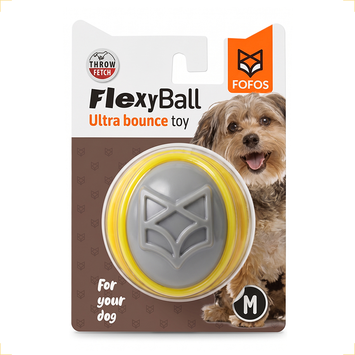 Bola Bolinha apito treinamento interativo reforçada Pet M 7,5cm FOFOS