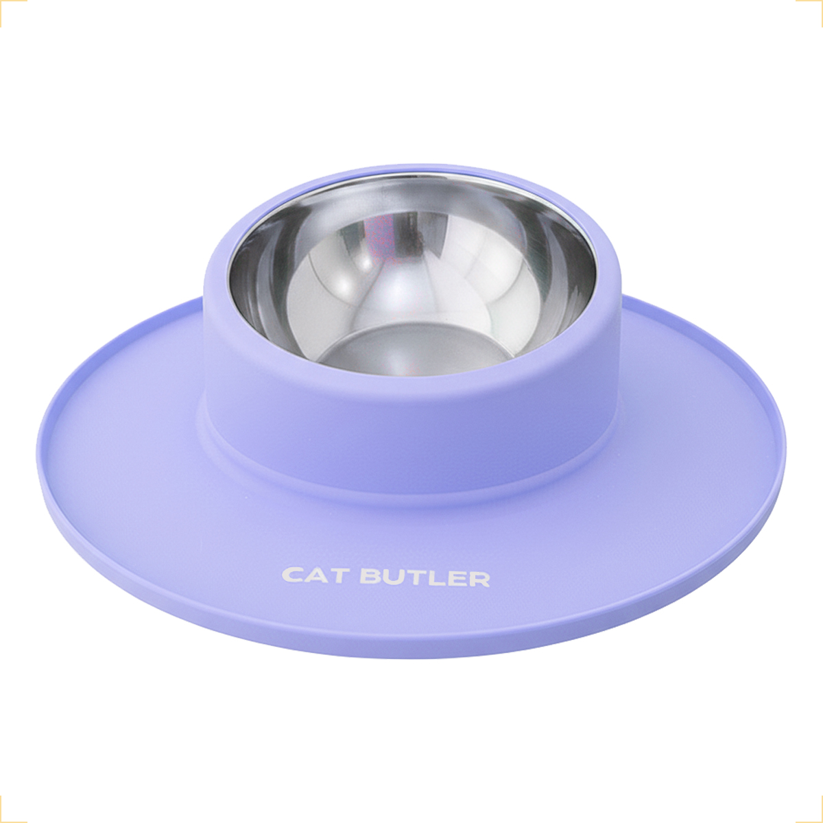 Comedouro bebedouro silicone inox antiderrapante - Roxo