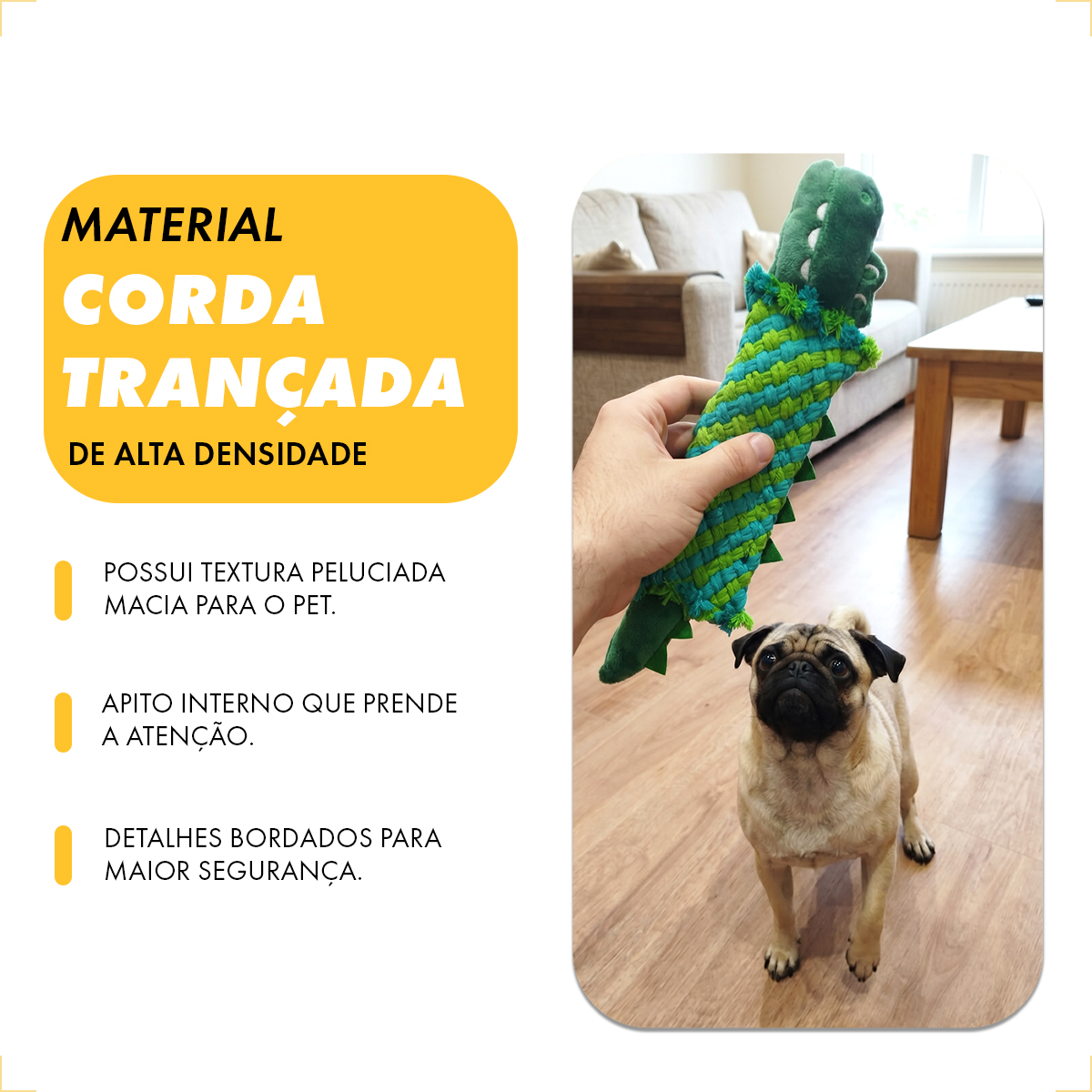 Brinquedo De Corda Mordedor Para Cães FOFOS - Crocodilo — foto 5