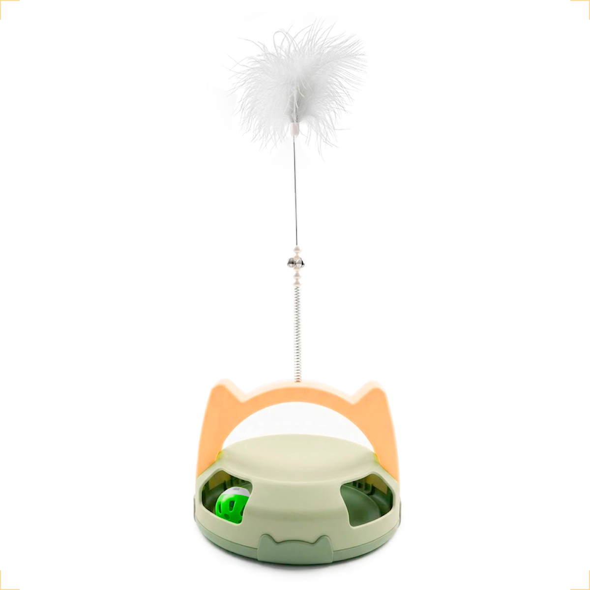 Brinquedo Interativo para Gatos com Guizo e Bolinha - Verde