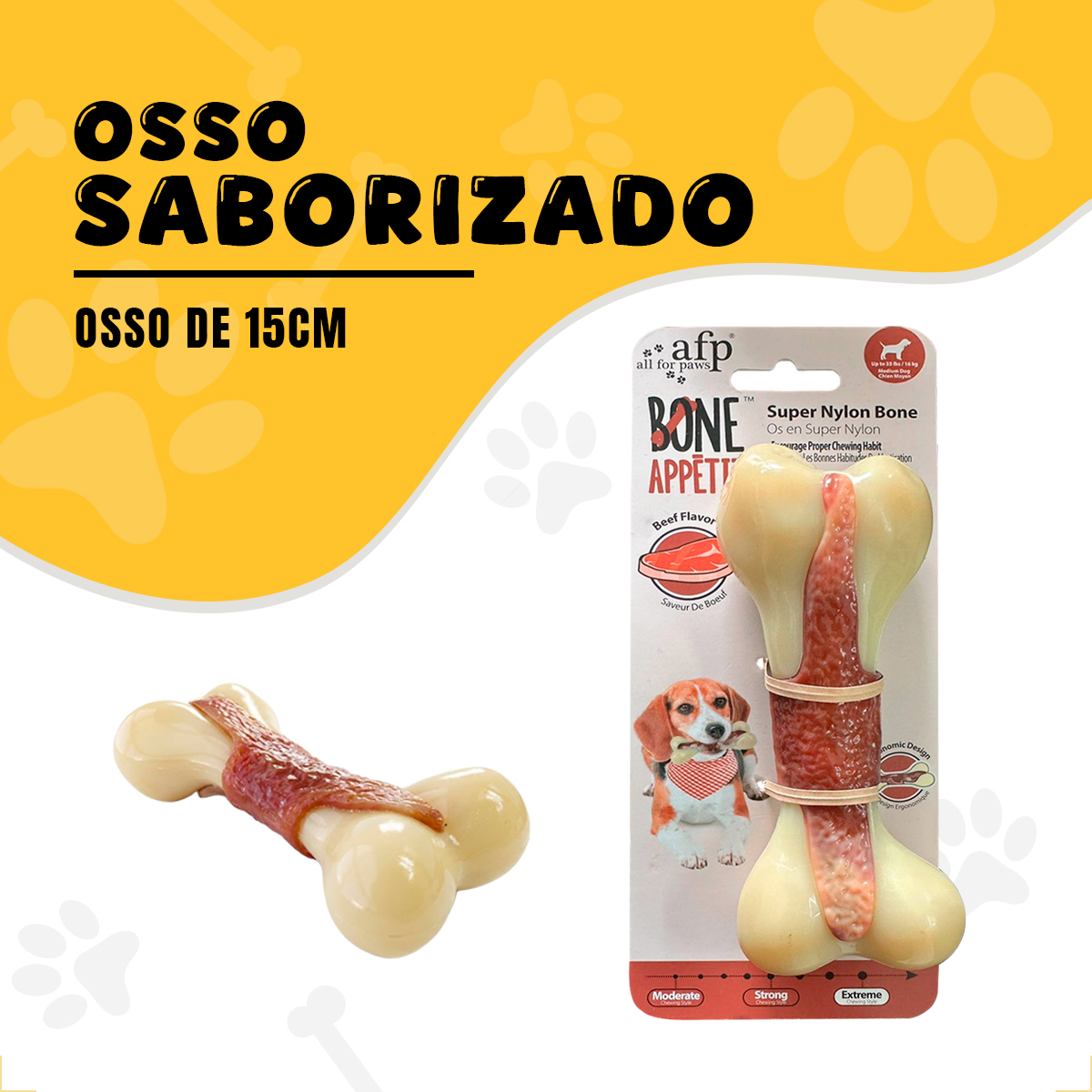 Osso Pet Cães Médios e Grandes  até 16 kg Sabor e Cheiro Bacon — foto 2