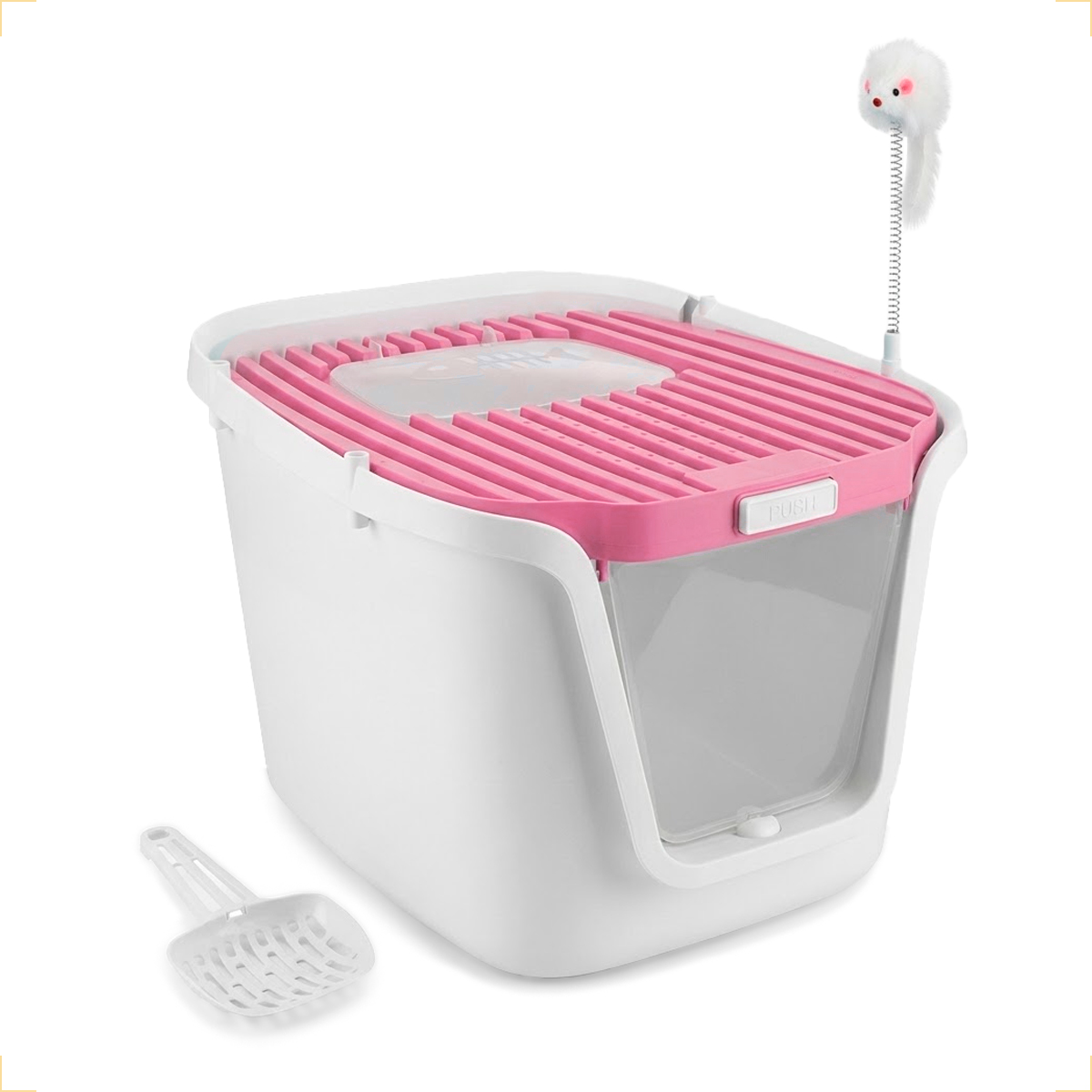 Banheiro Fechado Gatos Caixa GG 44C X 53L - Rosa