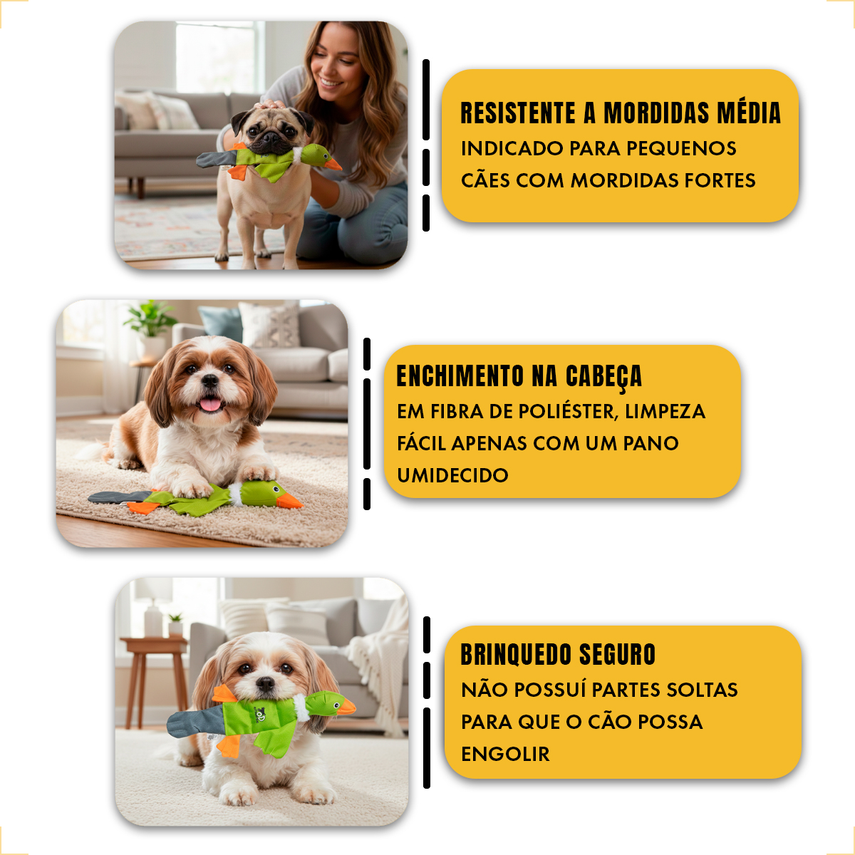 Brinquedo Pet Pato de Lona Extra Resistente AFP — foto 6