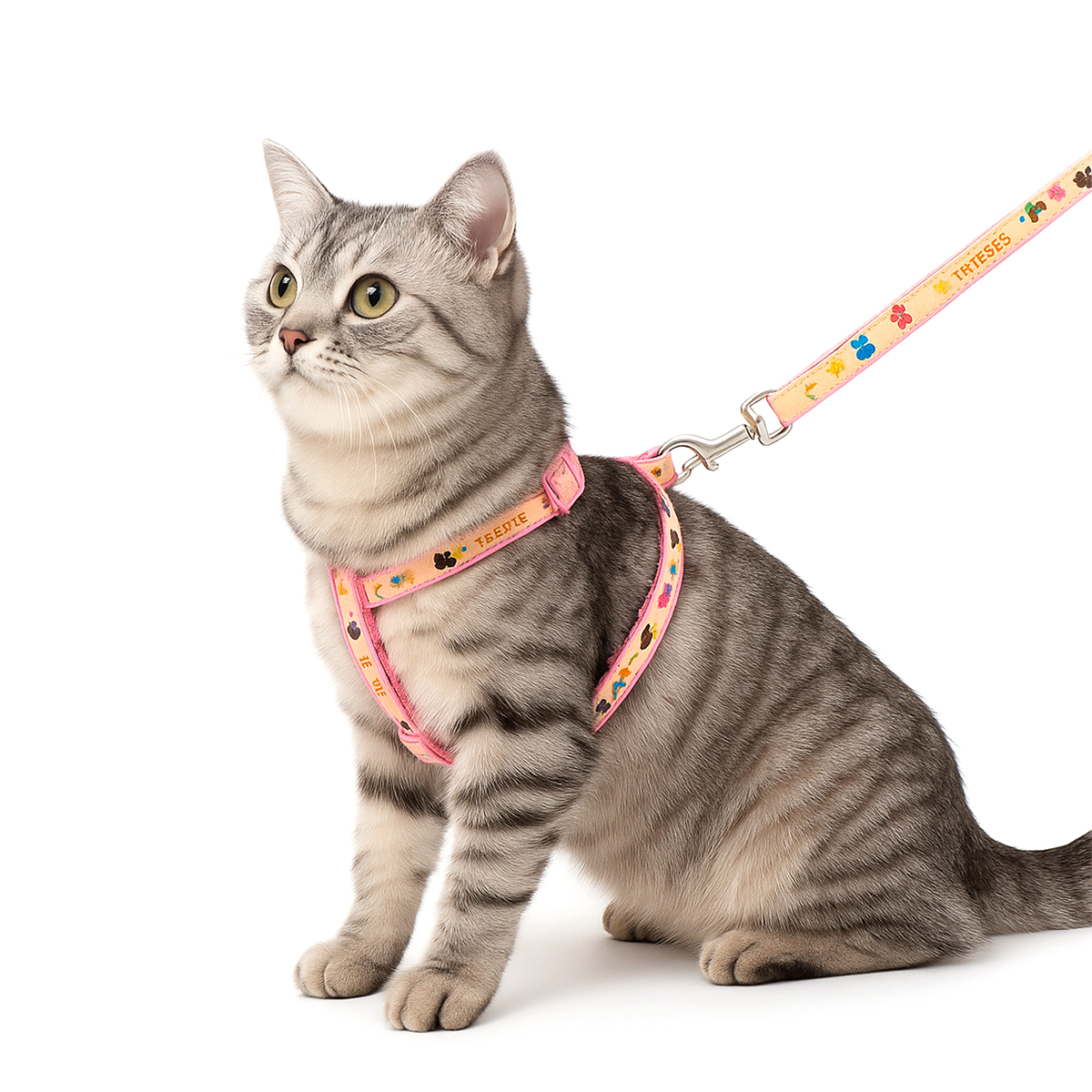 Coleira Peitoral Gatos Com Guia Conforto - Bege