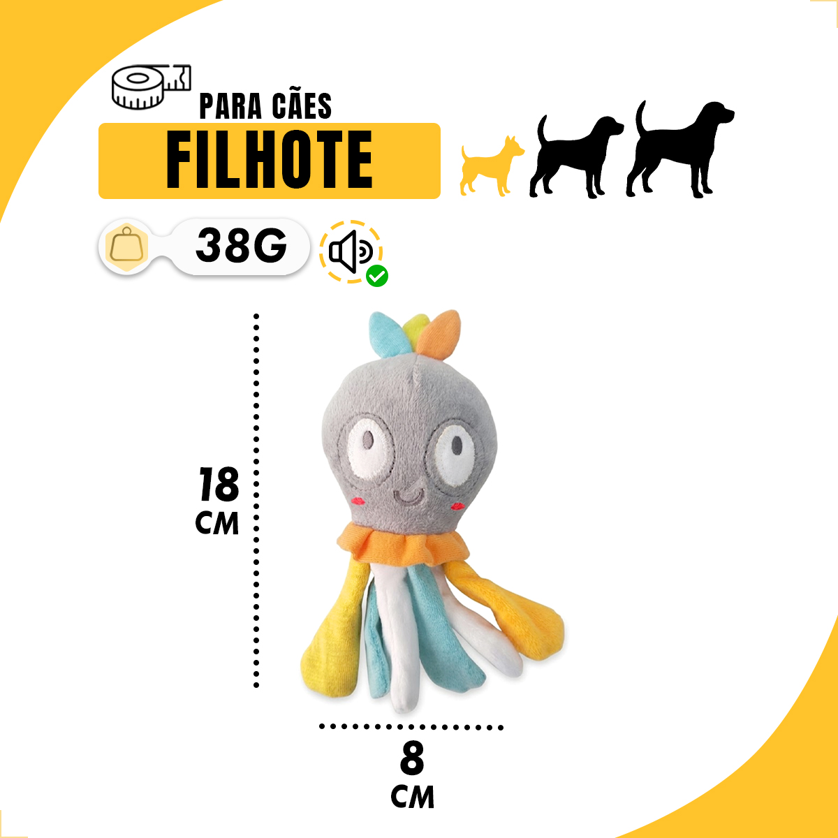 Brinquedo de Pelúcia para Filhotes - POLVO — foto 4