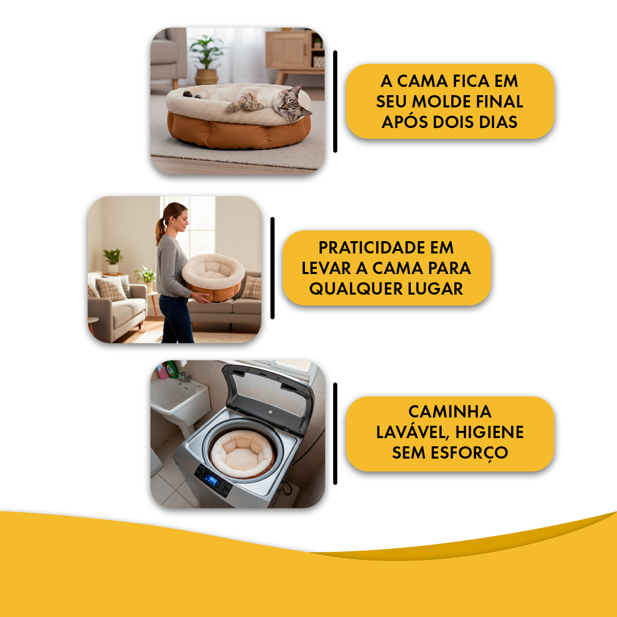 Cama Pet Luxo Ninho -  55 cm compr. x 24 cm Alt.  - BEGE — foto 6