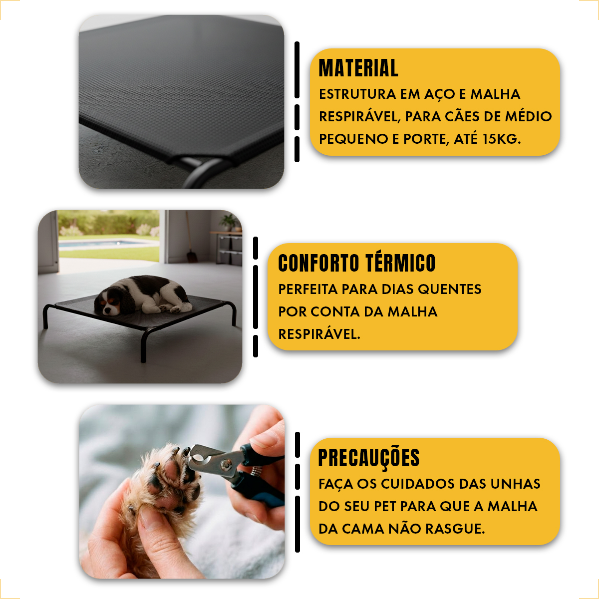 Cama Elevada Pet GG 105x69cm até 40kg — foto 4