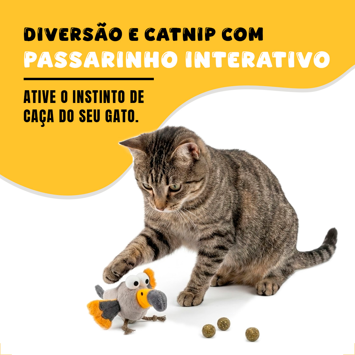 Brinquedo Interativo Som Bolinhas Catnip Aves/Passáros Gatos FOFOS - Águia — foto 2