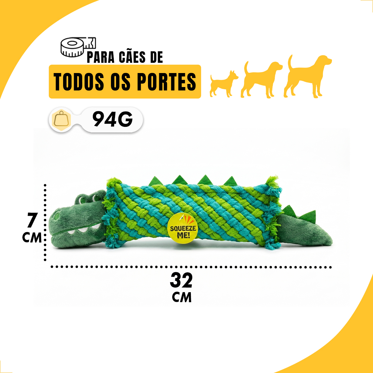 Brinquedo De Corda Mordedor Para Cães FOFOS - Crocodilo — foto 2