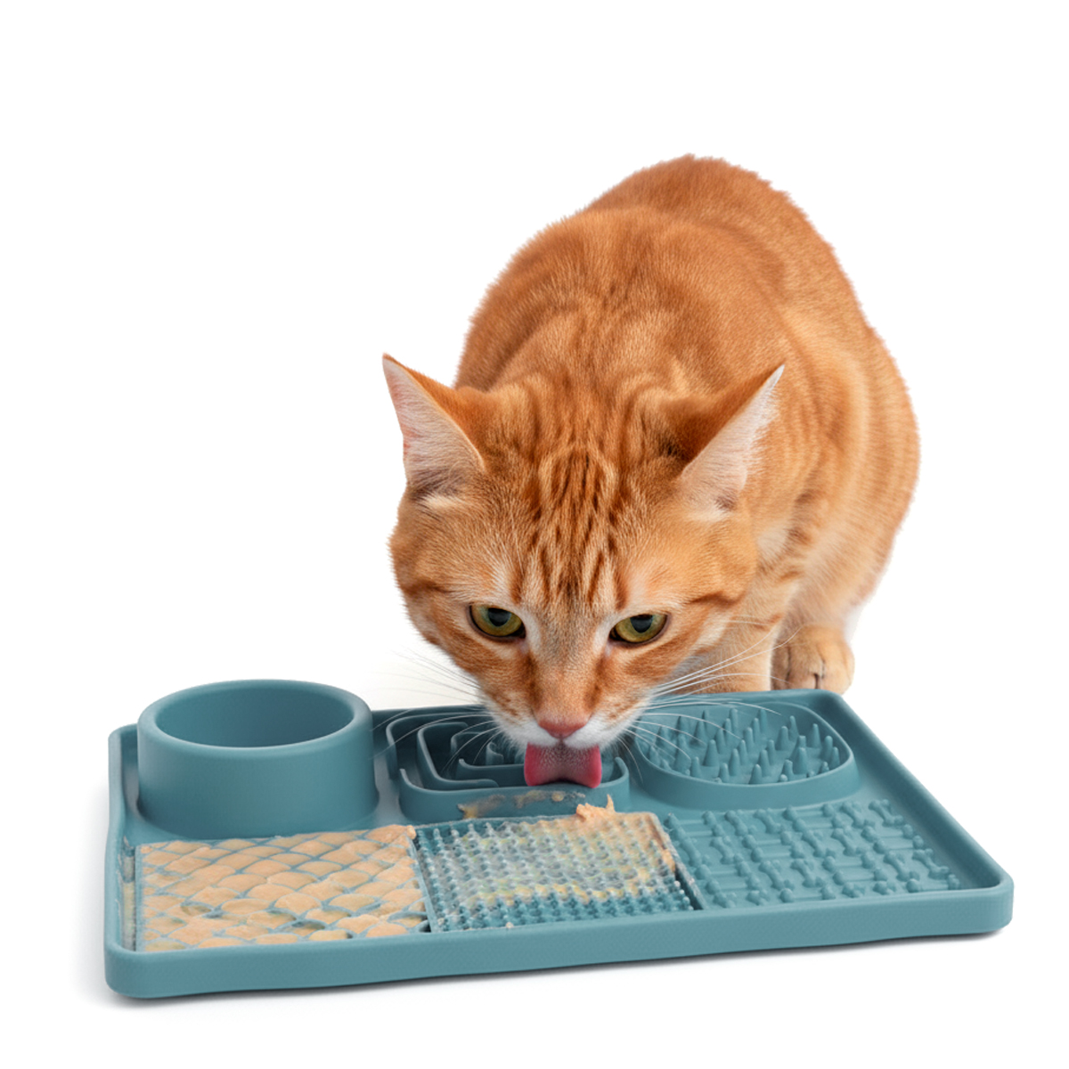 Tapete De Alimentação Lenta Cães E Gatos Com Ventosa Animaux - Azul-claro — foto 6