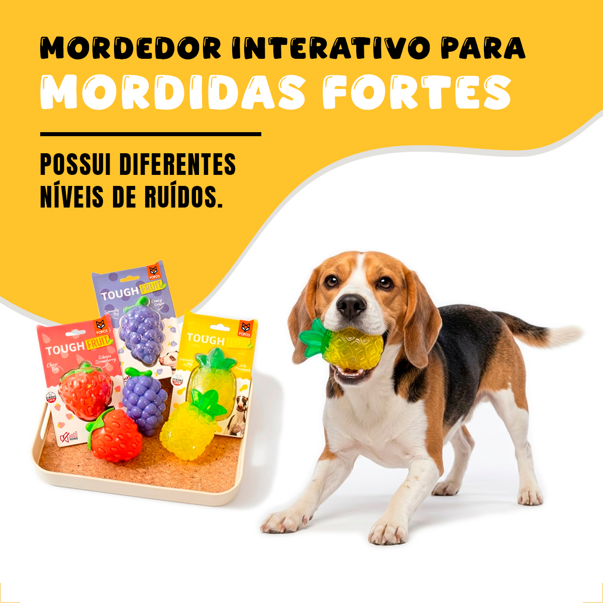 Brinquedo Mordedor Frutas Pet Cães Porte Médio TPR FOFOS - Morango — foto 3