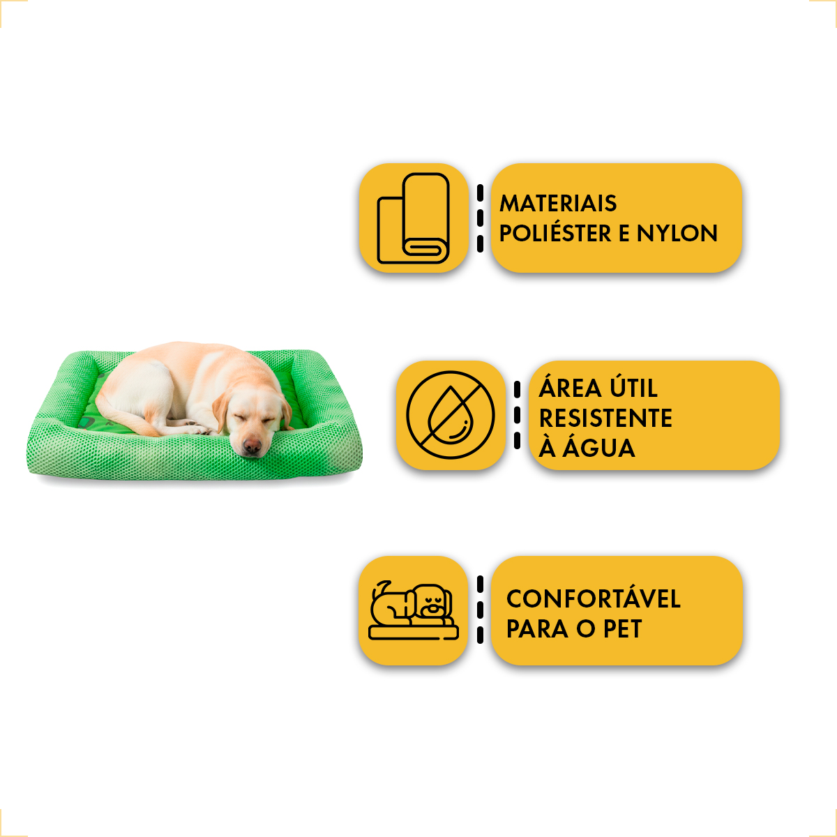 Colchonete refrescante Cães Gatos G  80x60 cm até 25 kg - Verde — foto 5