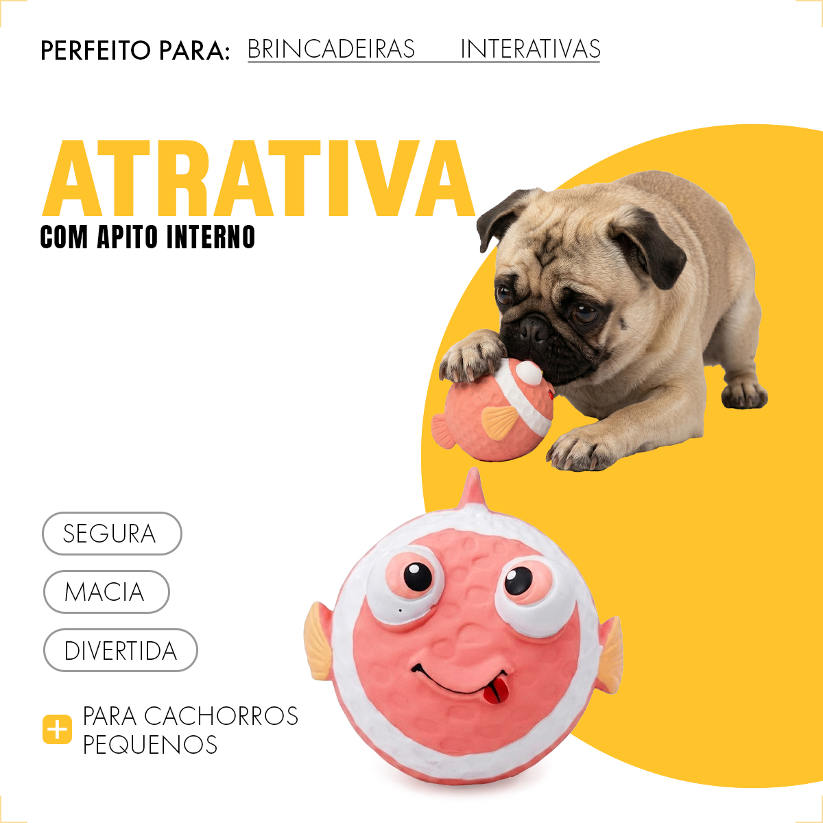 Brinquedo Látex Bola Animais Pet Cães AFP - PEIXE-PALHAÇO — foto 3