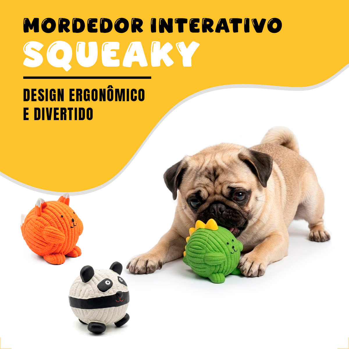 Brinquedo Látex Bola Animais Pet Cães FOFOS - Raposa — foto 2