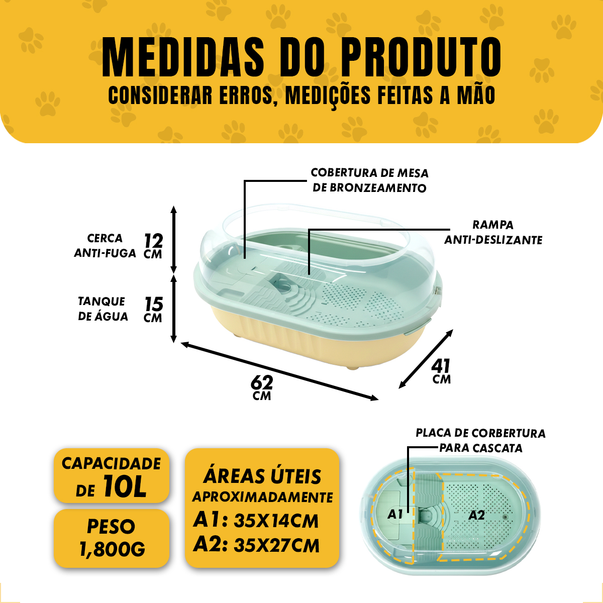 Terrario Aquario Habitat para Tartarugas 10L — foto 3