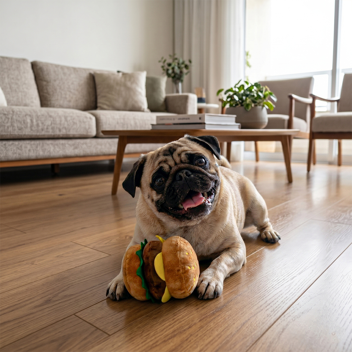 Pelúcia E Brinquedo Fast Food Diversão Para Pet Cães e Gatos - Hamburguer — foto 7