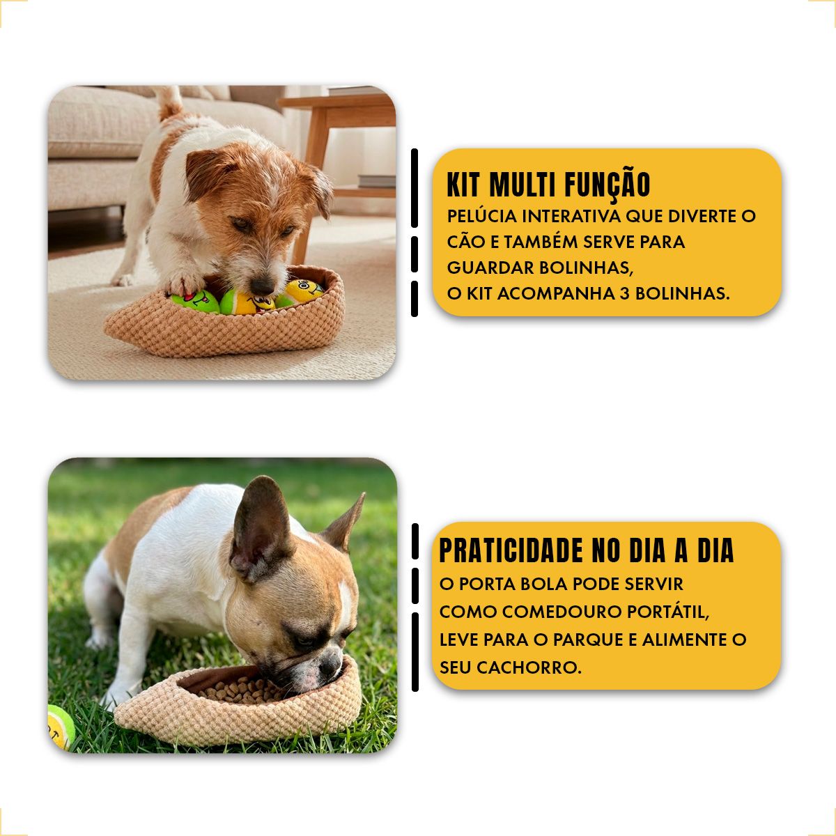 3 Bolas de Tênnis Pet com Dispenser/Comedouro Portátil - Amendoim AFP — foto 3