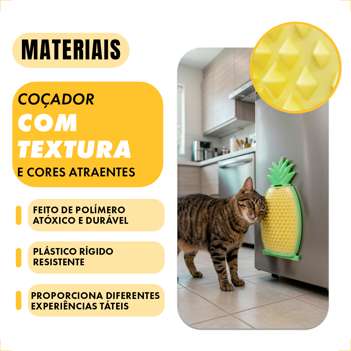 Brinquedo Massageador coçadinha Abacaxi Gatos FOFOS — foto 5
