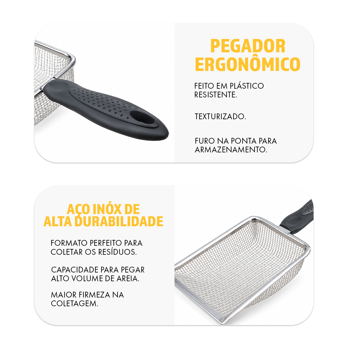 Pazinha Higiênica para Areia de Gato Peneira de Metal  — foto 6