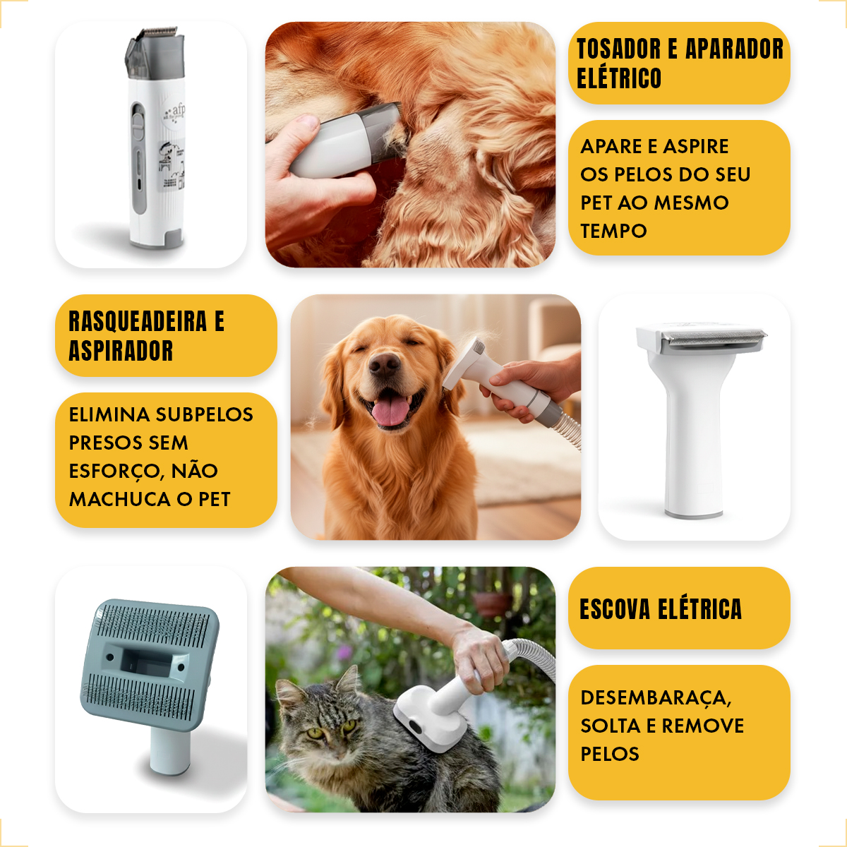 Máquina de Tosa Pet Portátil Sistema De Aspiração  - 220V — foto 6