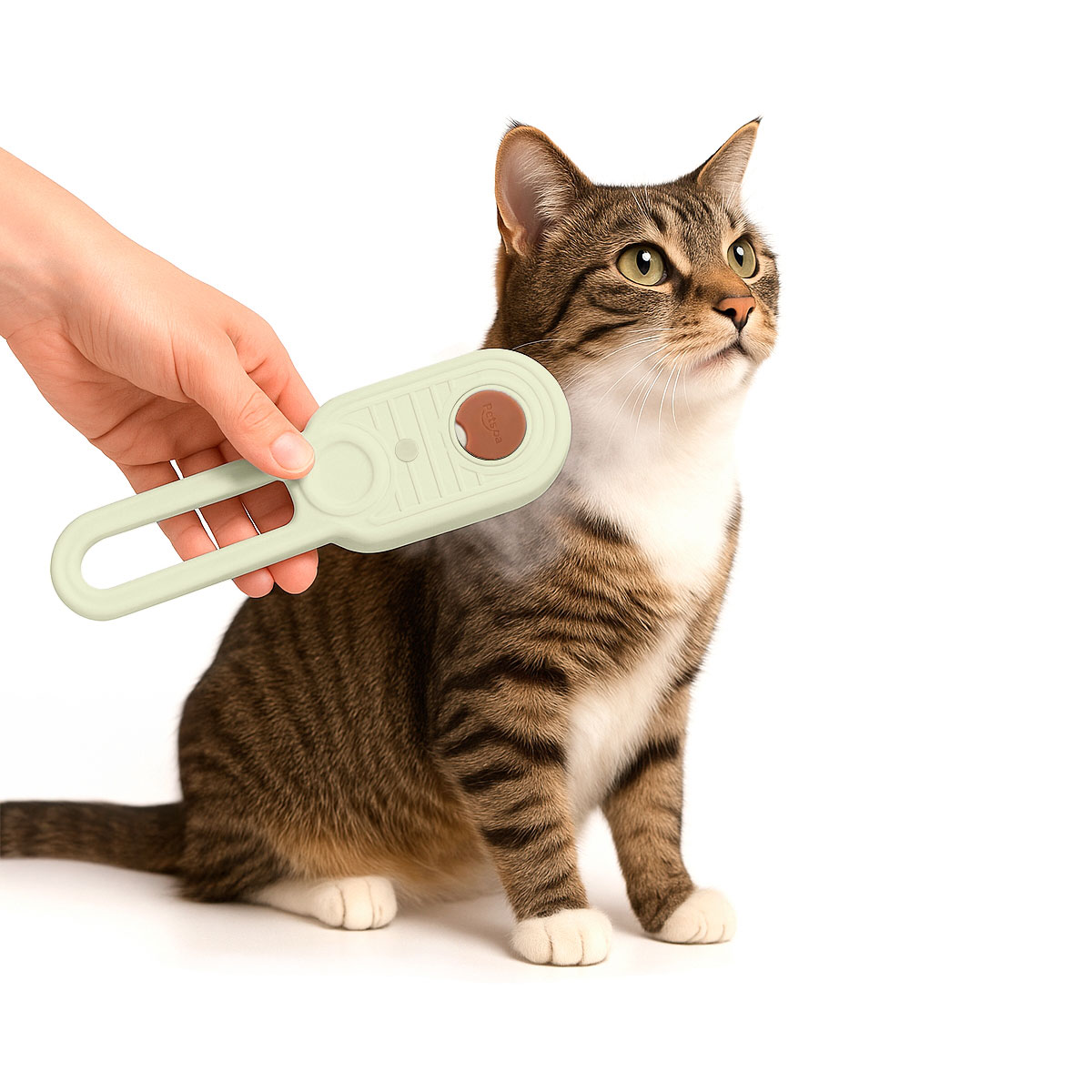 Escova Pet Vapor Recarregável Cão Gato Anti Pelos - Branco — foto 2