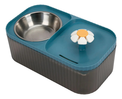 Bebedouro Elevado Gato Fonte Agua Automática 3 Litros Inox  - Azul