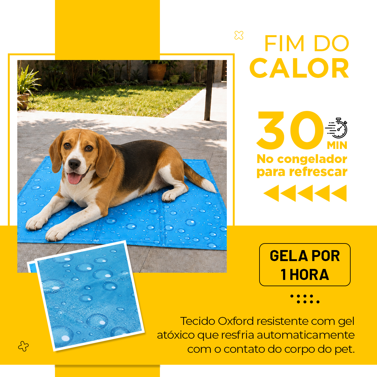 Tapete Gelado de Resfriamento G - 90X50CM - AZUL — foto 4
