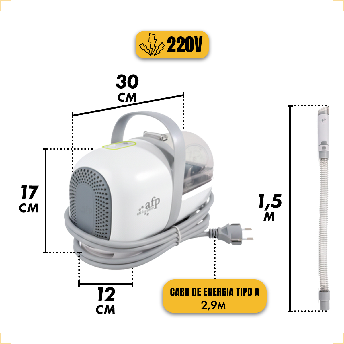 Máquina de Tosa Pet Portátil Sistema De Aspiração  - 220V — foto 4